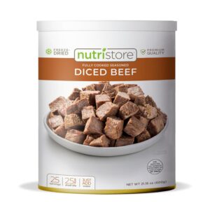 Nutristore Freeze Dried Beef Dices | Pre-Cooked Meat for Bac...
