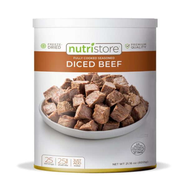 Nutristore Freeze Dried Beef Dices | Pre-Cooked Meat for Bac...