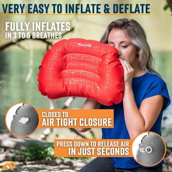 Alpcour Camping Pillow – Large, Inflatable, Ultralight Sleep...
