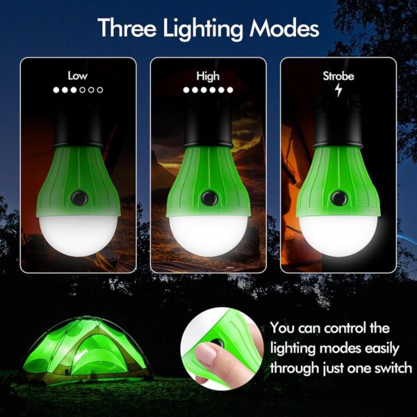 Tent Lamp 4 Packs Portable LED Tent Lights Clip Hook Hurrica...