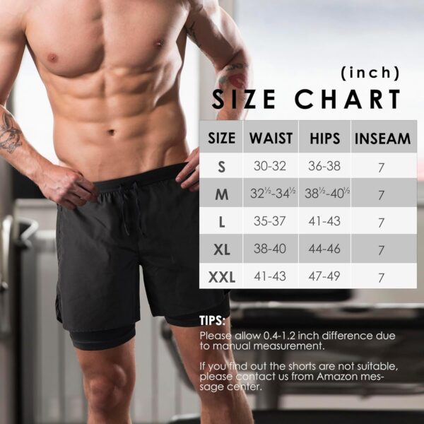 NIMOJIRO Men's 2 in 1 Running Shorts Workout Athletic Traini...