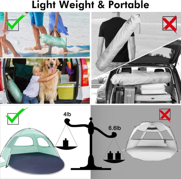 WhiteFang Beach Tent Anti-UV Portable Sun Shade Shelter for ...