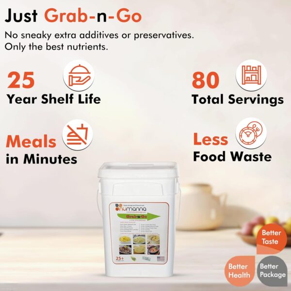 NuManna Grab-n-Go Bucket 80 Servings GMO Free, No Added Pres...