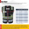 Security Vest for Men Women Reflective Safety Vest with 5 Po...