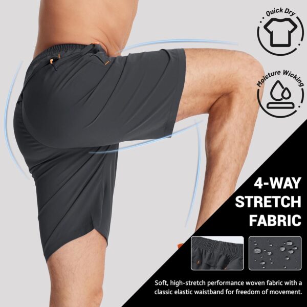 TACVASEN Men's Running Athletic Shorts 9" Quick Dry Workout ...