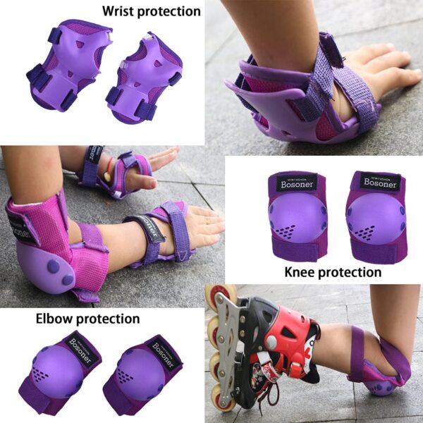 BOSONER Kids/Youth Knee Pads Elbow Pads Wrist Guards Set for...