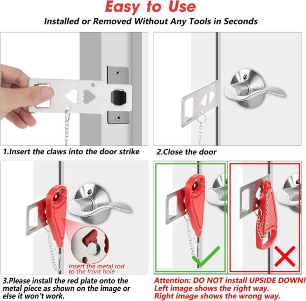 AceMining Portable Door Lock Home Security Door Lock Travel ...