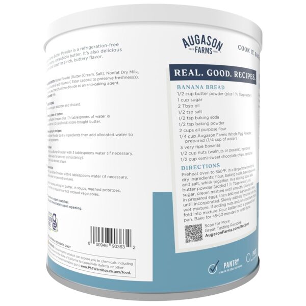 Augason Farms Butter Powder Can, Emergency Food Supply, Ever...