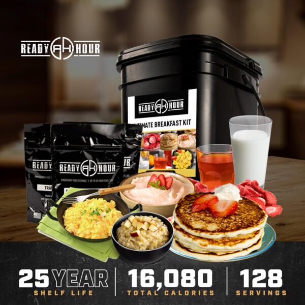 Ready Hour Breakfast Bucket (128 Servings), Emergency Food S...