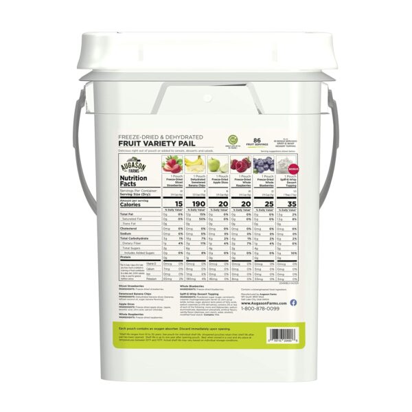 Augason Farms Dehydrated and Freeze-Dried Fruit Variety Pail...