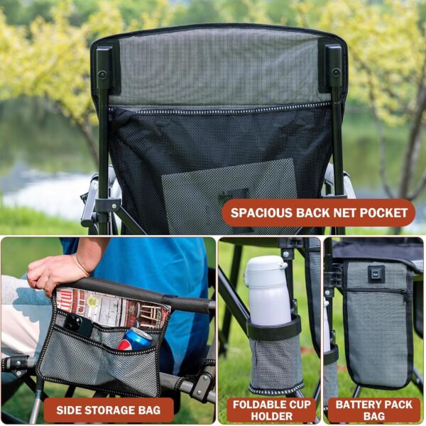 Heated Folding Camping Chair Portable for Outdoor Sports, Fu...