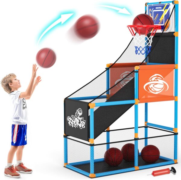 Arcade Basketball Game Set Boy Toys: Indoor Basketball Hoop ...