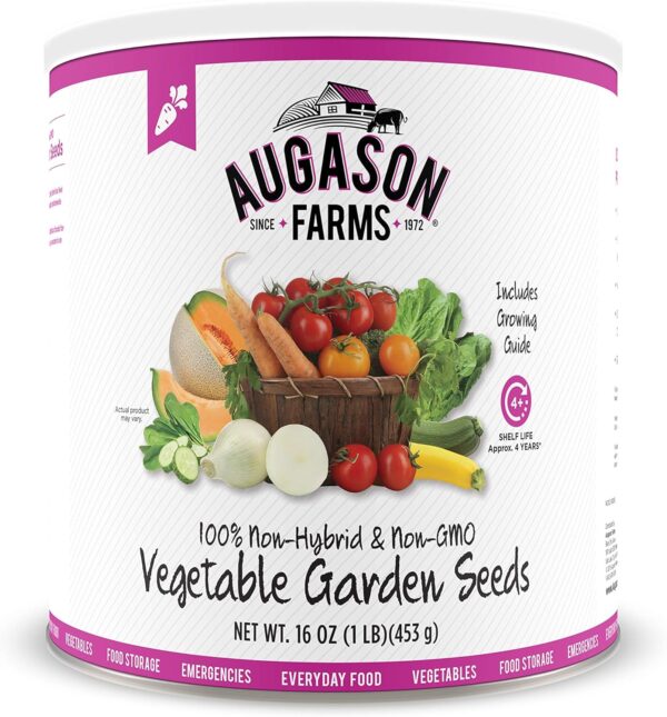 Augason Farms Vegetable Garden Seeds 13 Variety 1 lb No. 10 ...