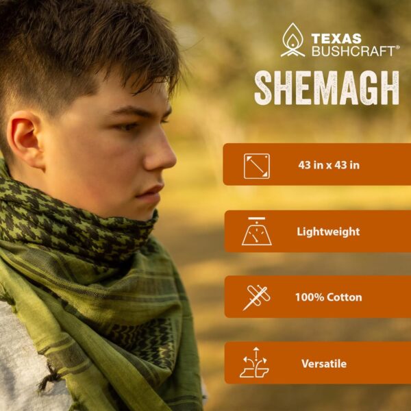 Texas Bushcraft Tactical Shemagh - Authentic Keffiyeh 100% C...