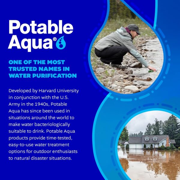 Potable Aqua Water Purification Tablets with PA Plus, Portab...