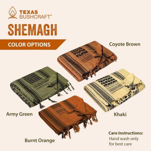 Texas Bushcraft Tactical Shemagh - Authentic Keffiyeh 100% C...