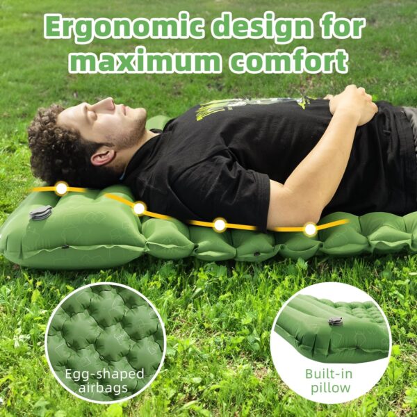 Camping Sleeping Pad, Ultralight Camping Mat with Pillow Bui...