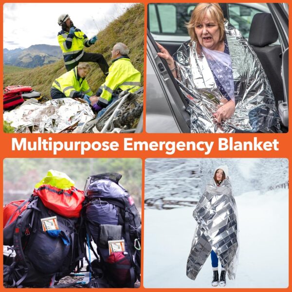 6 Pack Emergency Mylar Blanket, Emergency Blanket Space Blan...