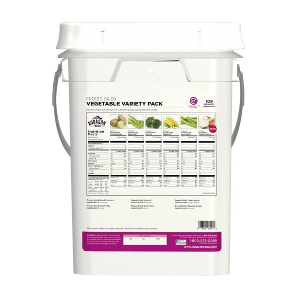 Augason Farms Freeze Dried Vegetable Variety Pail, Emergency...