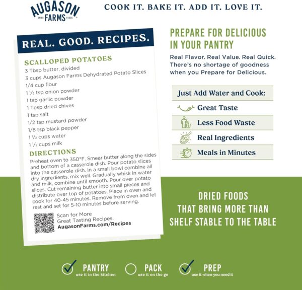Augason Farms Dehydrated Potato Slices Can, Emergency Food S...