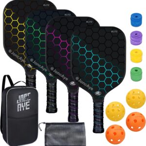 JoncAye Pickleball-Paddles-Set of 4 or 2 Rackets with Balls ...