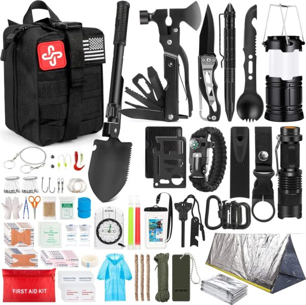 Survival Kit, 250Pcs Survival Gear First Aid Kit with Molle ...