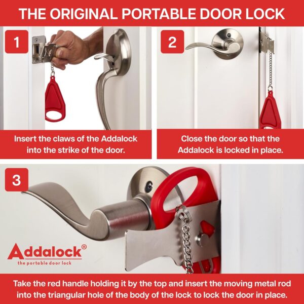 Addalock The Original Portable Door Lock for Travel & Home S...