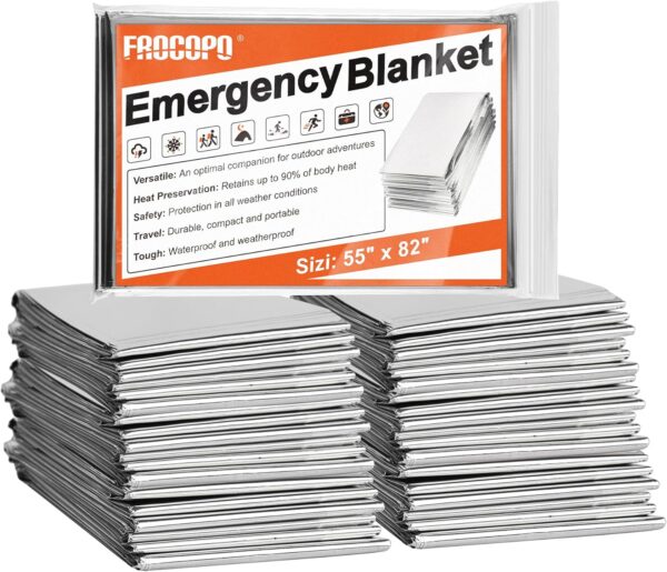6 Pack Emergency Mylar Blanket, Emergency Blanket Space Blan...