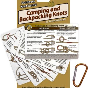 Outdoor Knots - Waterproof Knot Tying Cards with Mini Carabi...