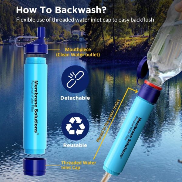 Membrane Solutions Straw Water Filter, Survival Filtration P...
