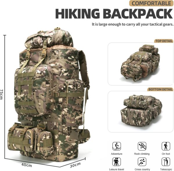 100L Camping Hiking Backpack,Molle military Tactical rucksac...