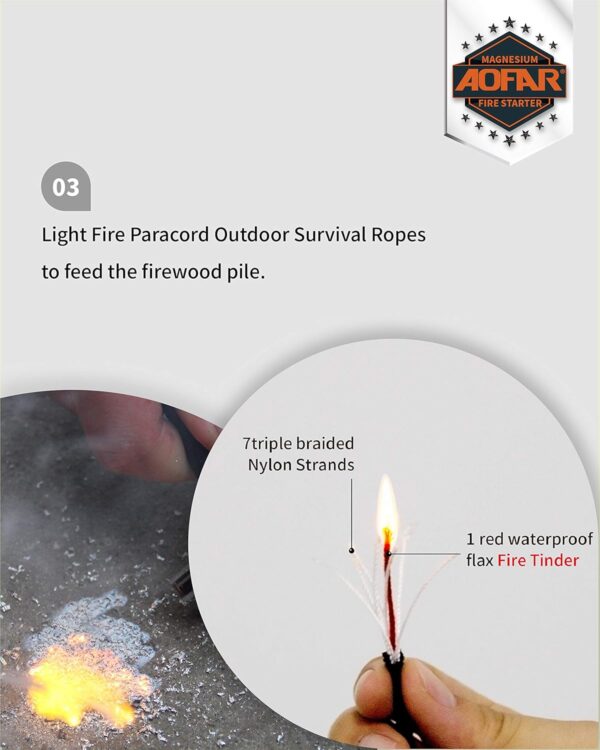 AOFAR Magnesium Fire Starter AF-374 (2-Pack) Waterproof Fire...