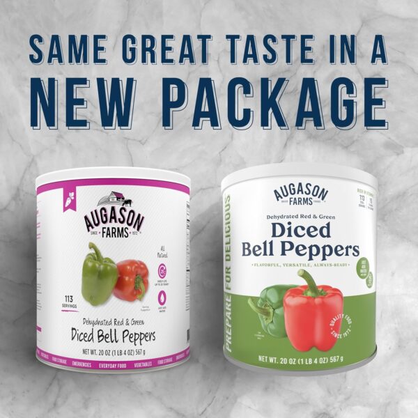 Augason Farms Dehydrated Red and Green Diced Bell Peppers Ca...