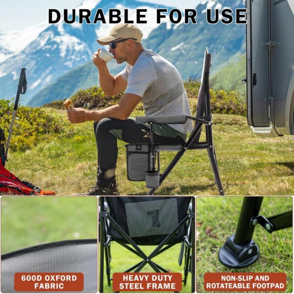 Heated Folding Camping Chair Portable for Outdoor Sports, Fu...