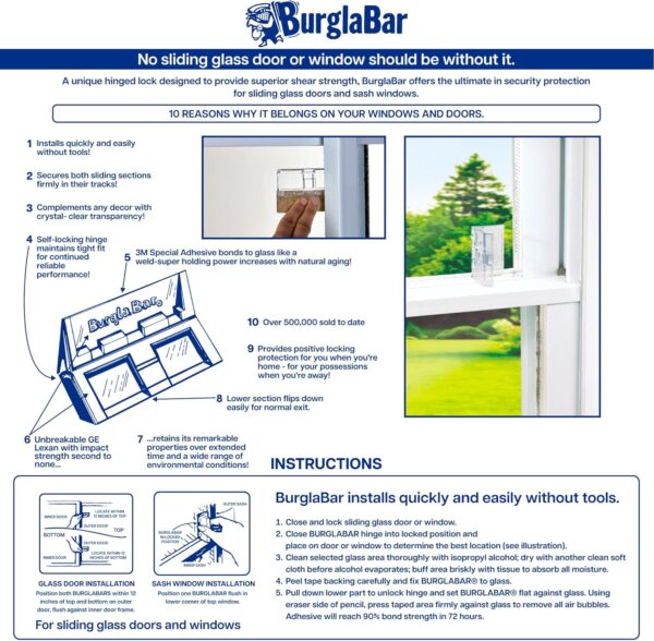 2 Pack for Sliding Door Locks for Sliding Glass Doors & Wind...