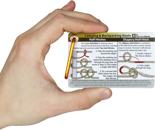 Outdoor Knots - Waterproof Knot Tying Cards with Mini Carabi...