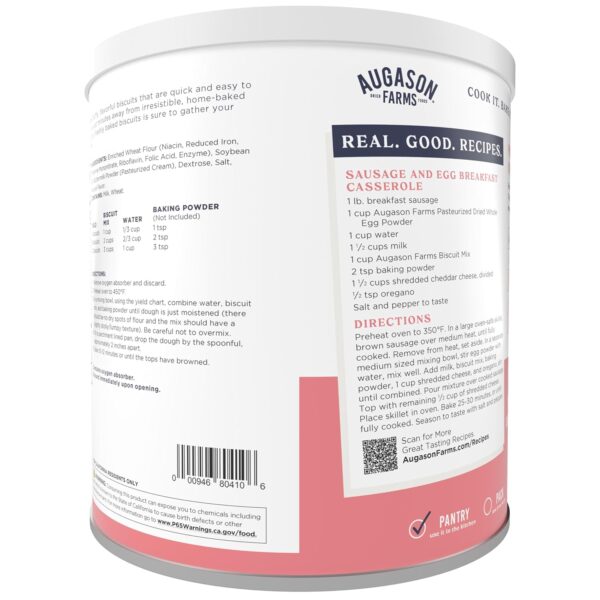 Augason Farms Biscuit Mix Can, Emergency Food Supply, Everyd...