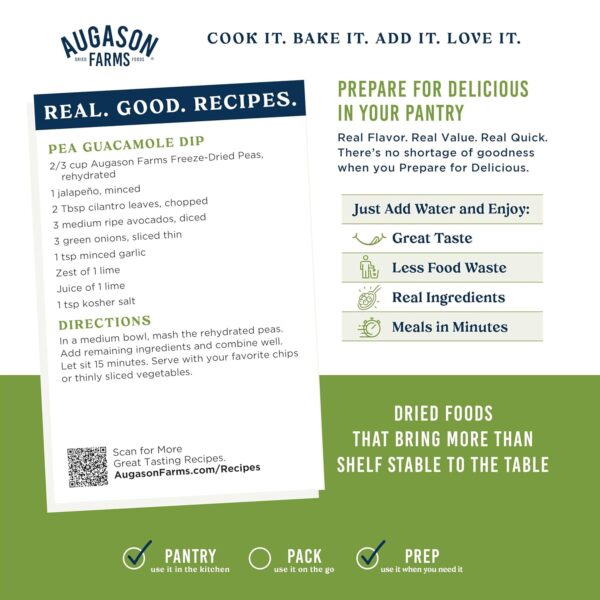 Augason Farms Freeze Dried Peas Can, Emergency Food Supply, ...