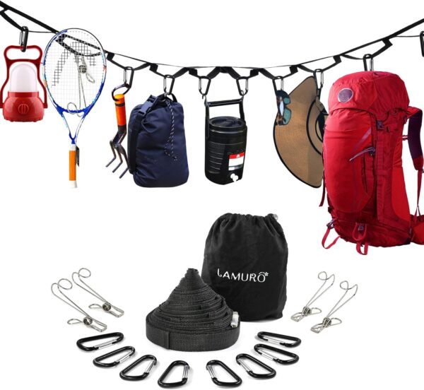 Campsite Storage Strap with 19 Separated Loops for Hanging C...