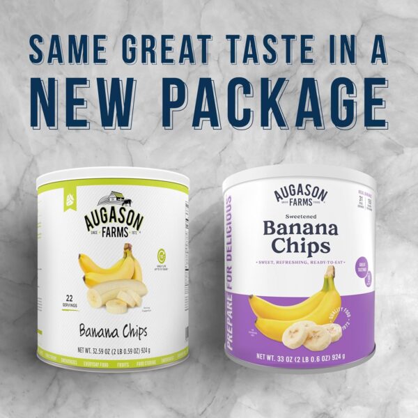 Augason Farms Sweetened Banana Chips Can, Emergency Food Sup...