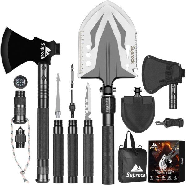 Military-Grade Survival Shovel High Carbon Steel Tactical Sh...