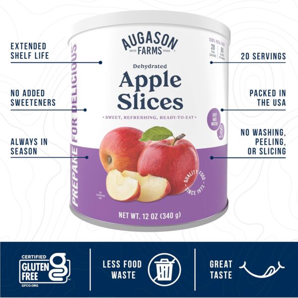 Augason Farms Dehydrated Apple Slices Can, Certified Gluten ...