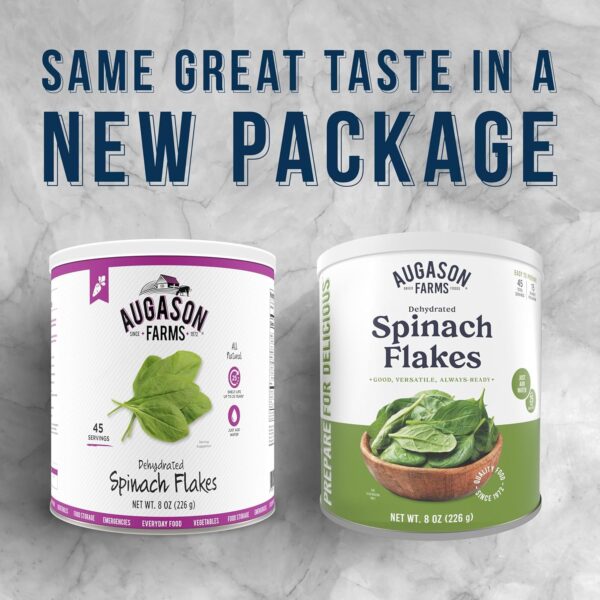 Augason Farms Dehydrated Spinach Flakes Can, Emergency Food ...