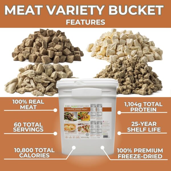 Nutristore Emergency Buckets | Premium Freeze-Dried Meats | ...