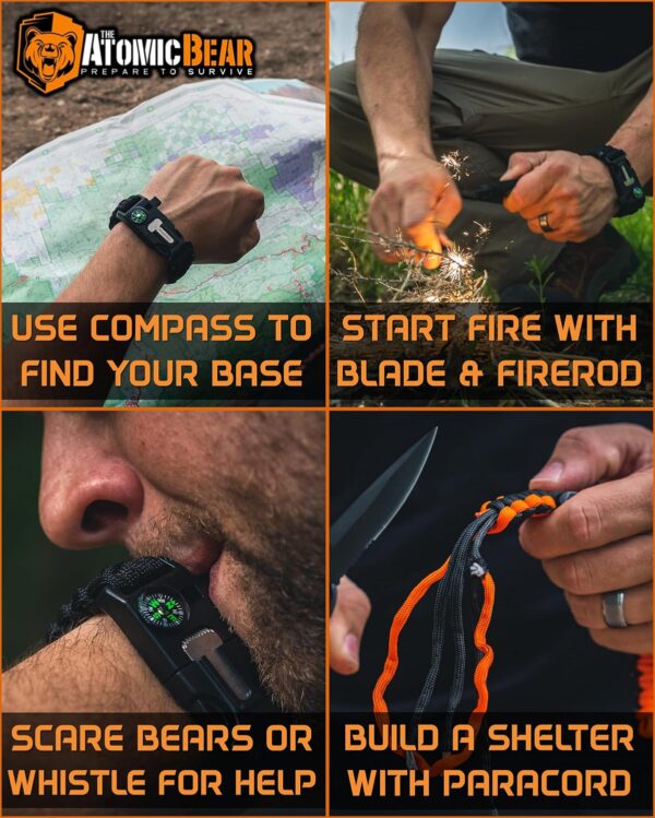 Atomic Bear Paracord Bracelet (2 Pack) - Adjustable - Fire S...