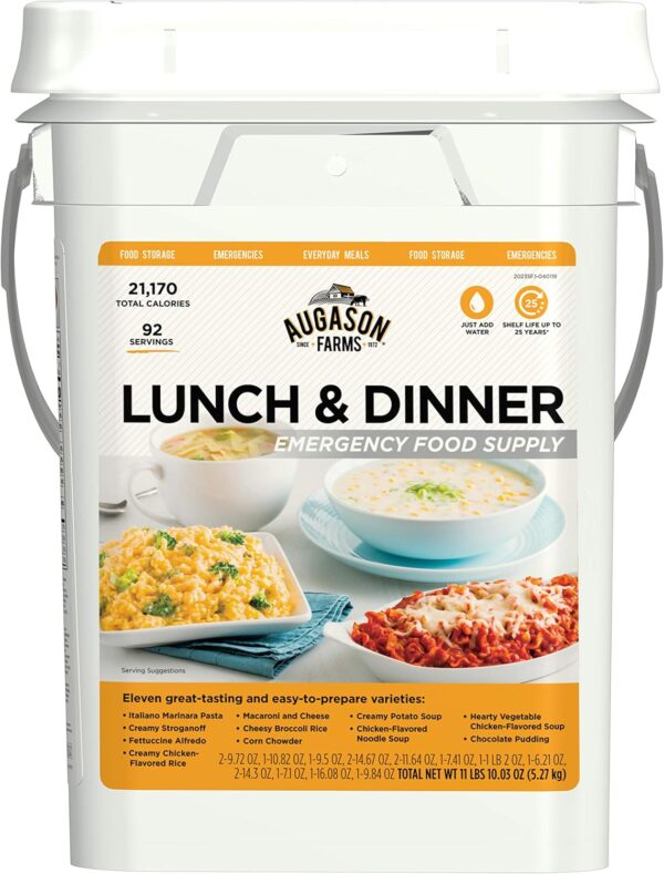 Augason Farms Lunch and Dinner Variety Pail Emergency Food S...