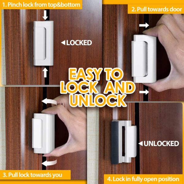Home Security Door Reinforcement Lock - Child Proof High Sec...