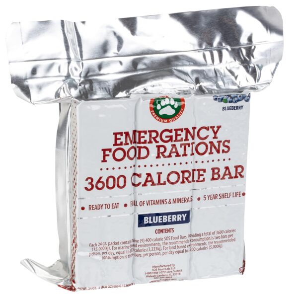 Grizzly Gear Emergency Food Rations- 3600 Calorie Blueberry ...