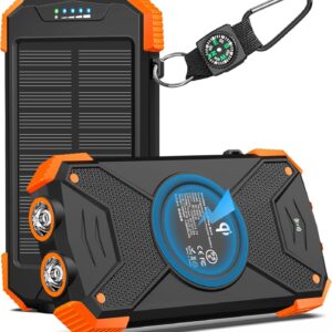 BLAVOR Solar Charger Power Bank 10,000mAh, Portable Wireless...