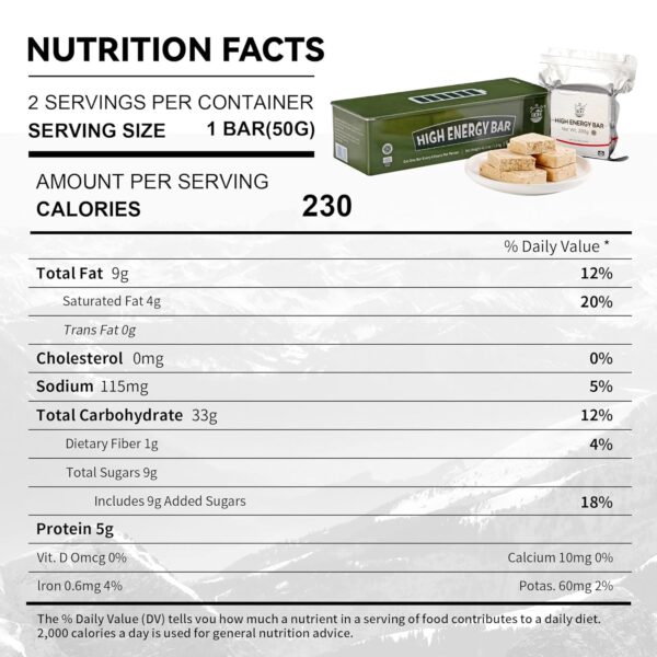 Emergency Food Ration Bars, Survival Food with Tin box, 20 Y...